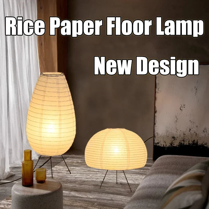 Lampe sur Pied en Papier de Riz – Élégance et Ambiance Zen