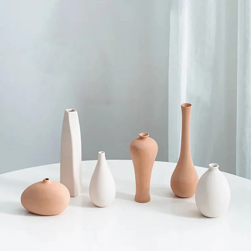 Vase Nordique en Céramique - Simple & Moderne pour Fleurs Sèches ou Naturelles