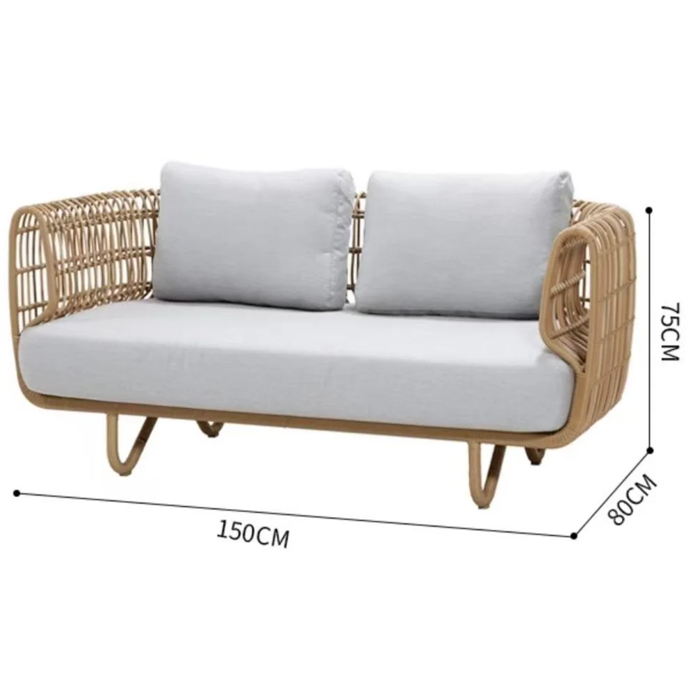 Ensemble de mobilier de jardin haut de gamme en aluminium et rotin PE avec coussins en mousse