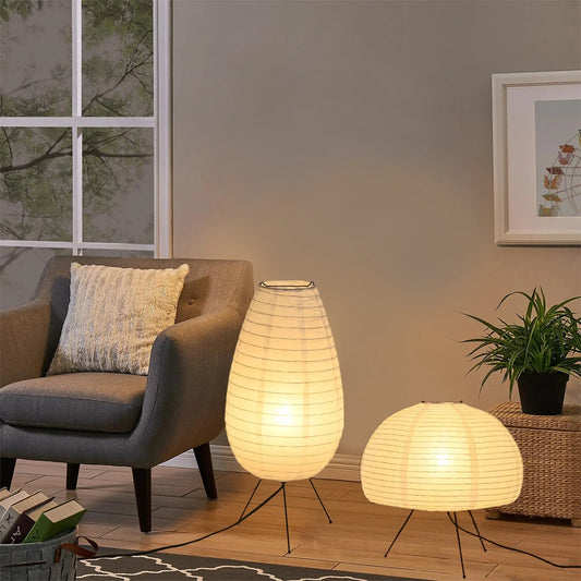 Lampe sur Pied en Papier de Riz – Élégance et Ambiance Zen