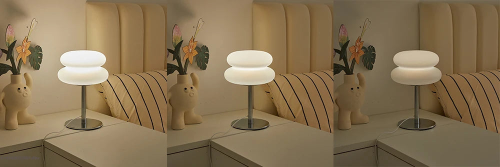 Lampe de Chevet Moderne – Style Crémeux avec Gradation et Éclairage Tricolore