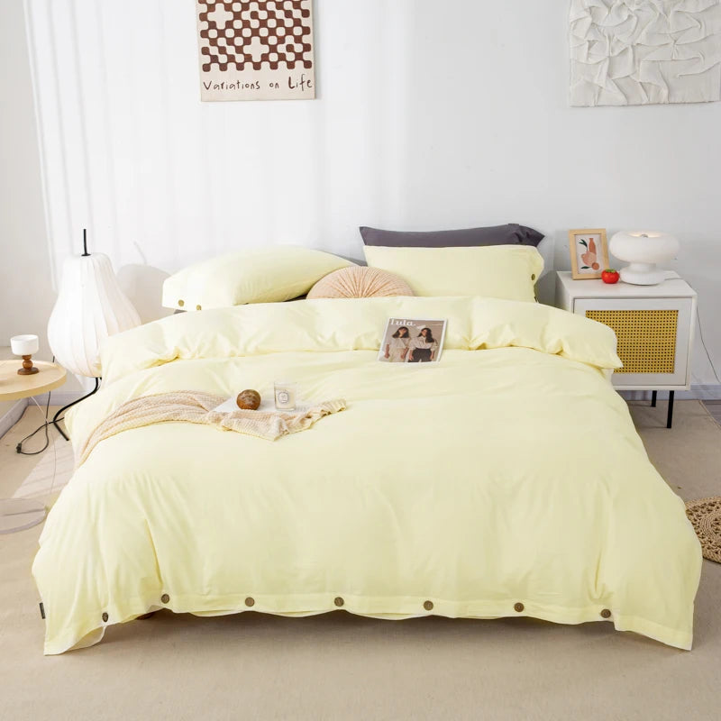 Housse de Couette Uni Twist 100 % Coton – Ensemble 3 Pièces Toutes Saisons