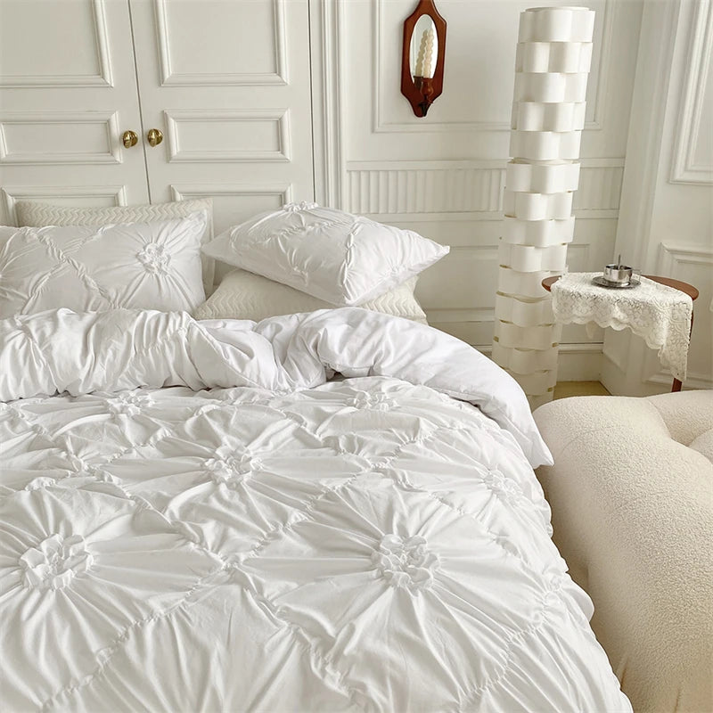 Parure de Lit à fleurs torsadés 3D