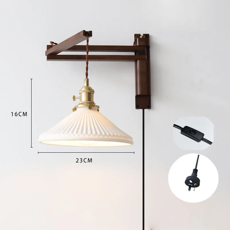 Applique Murale Japonaise Rétro – Élégance Naturelle et Ambiance Apaisante