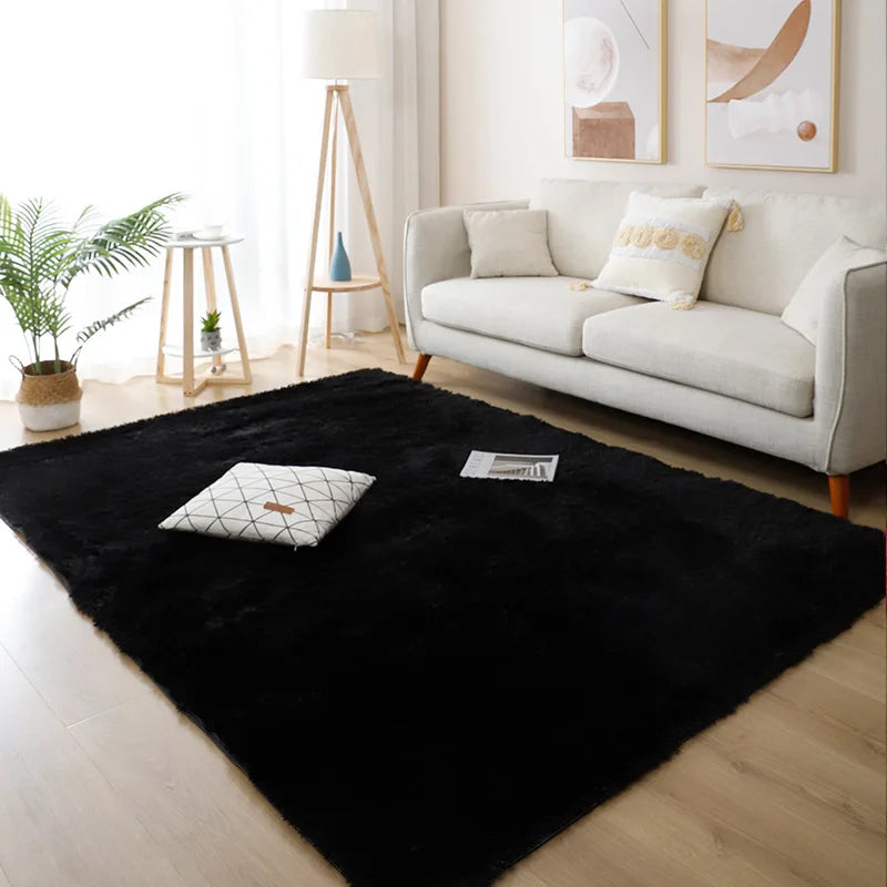 Tapis moelleux noir
