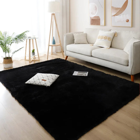 Tapis moelleux noir