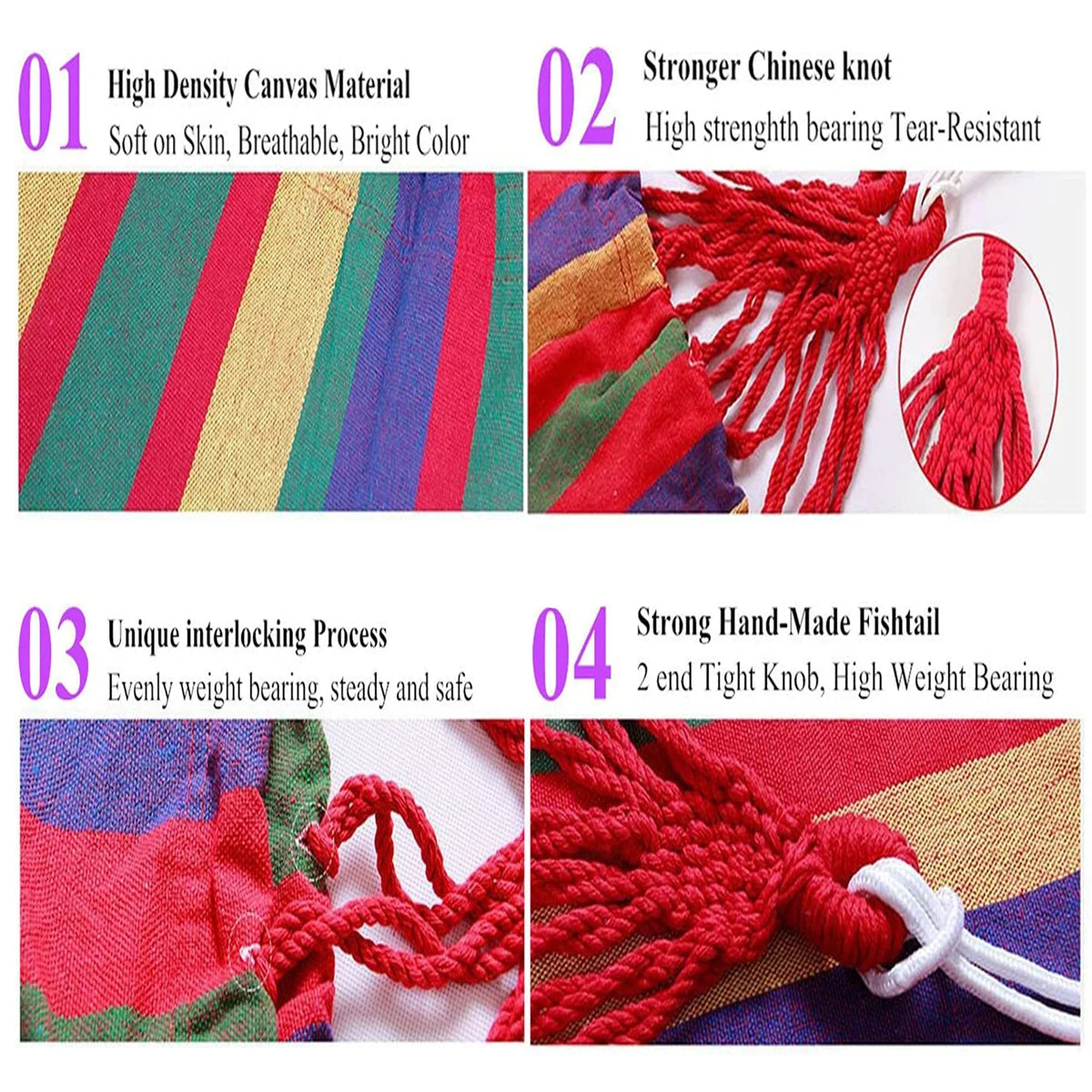 Hamac Double pour 2 Personnes en Coton avec Sangles pour Arbres – Parfait pour Jardin, Patio et Intérieur