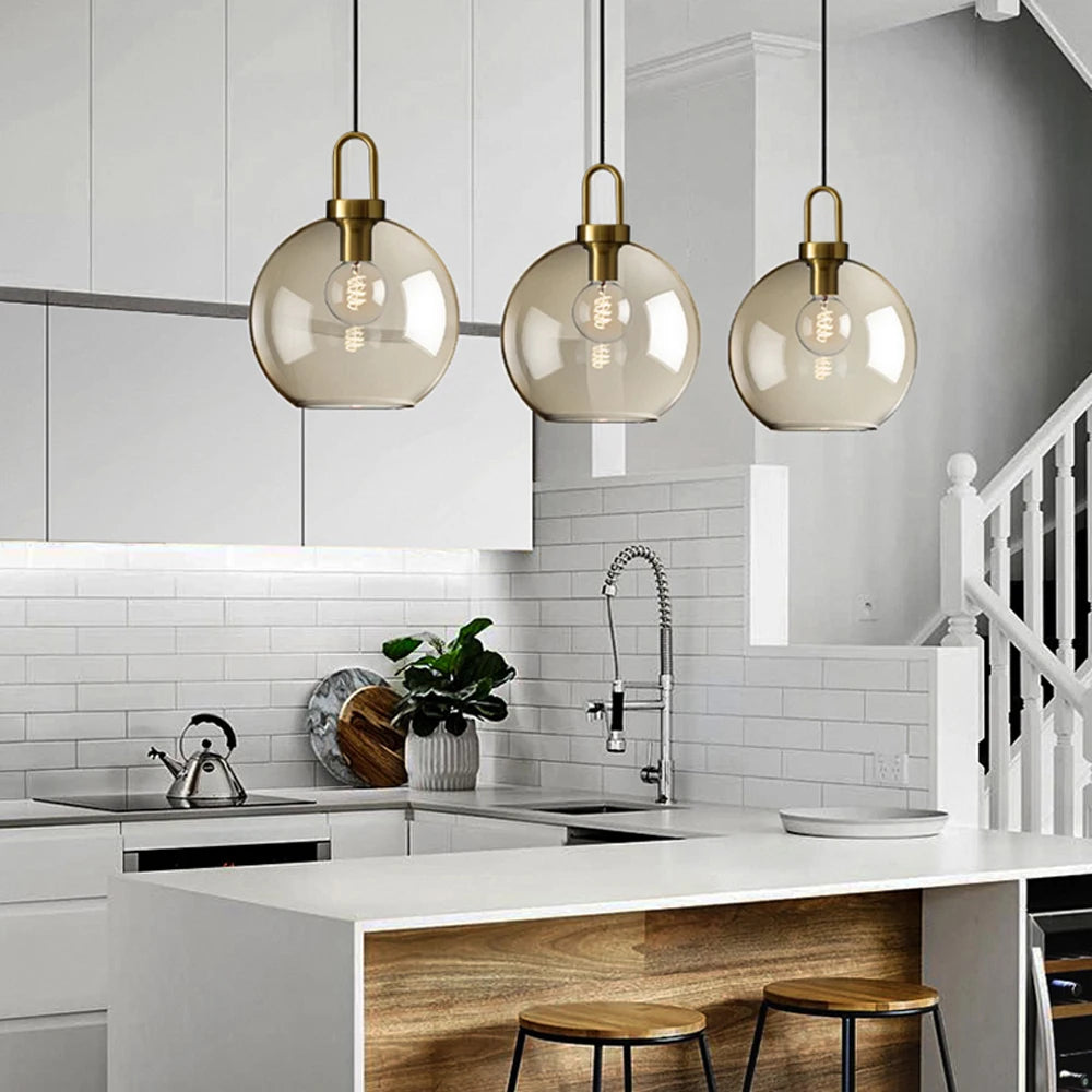 Suspension en Verre Nordique – Luminaire Moderne pour Loft et Décoration Industrielle