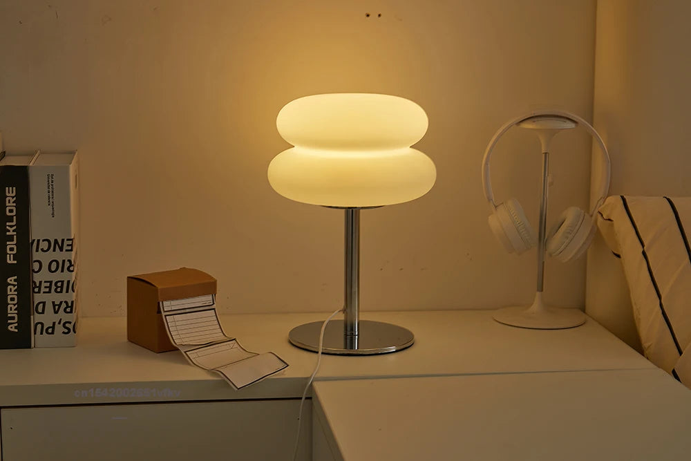 Lampe de Chevet Moderne – Style Crémeux avec Gradation et Éclairage Tricolore