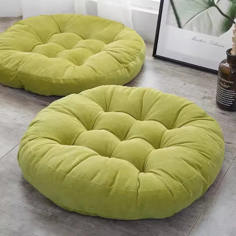 Grand Coussin de Sol Rond – Coussin Épais pour Méditation, Yoga et Assise Confortable
