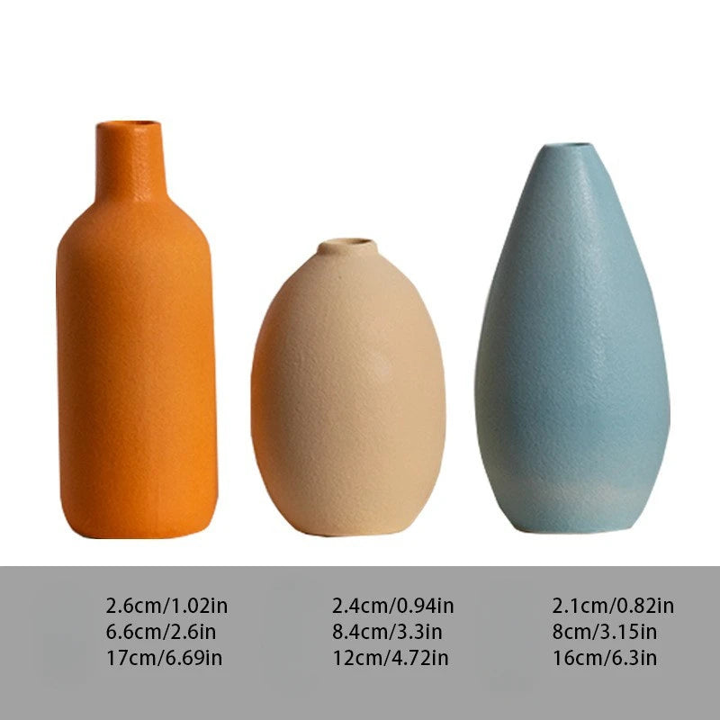 Ensemble de 3 Vases Bohèmes en Céramique