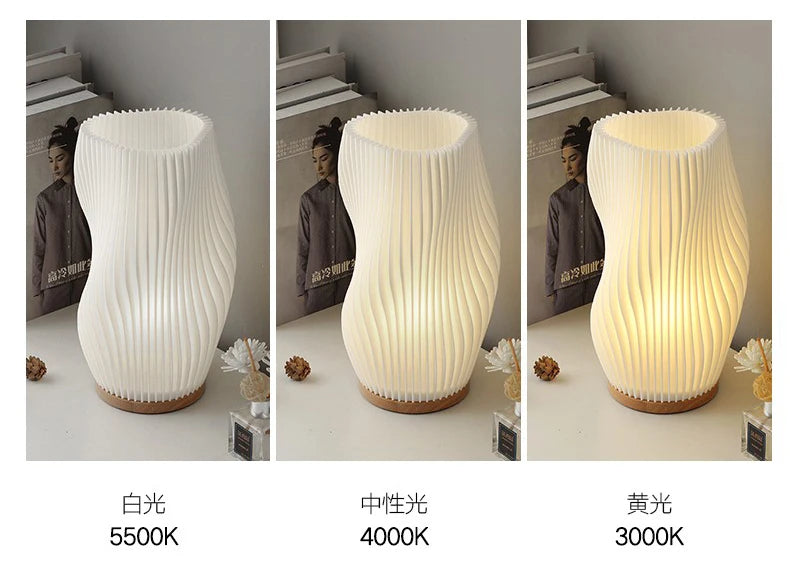 Lampe de table 3D Style Crème Française