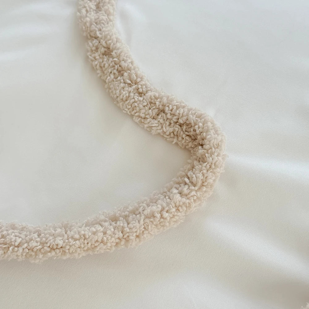 Parure de Lit Tuftée – Grand Motif Floral de  Style Japonais-Coréen