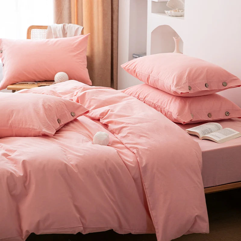 Housse de Couette Uni Twist 100 % Coton – Ensemble 3 Pièces Toutes Saisons