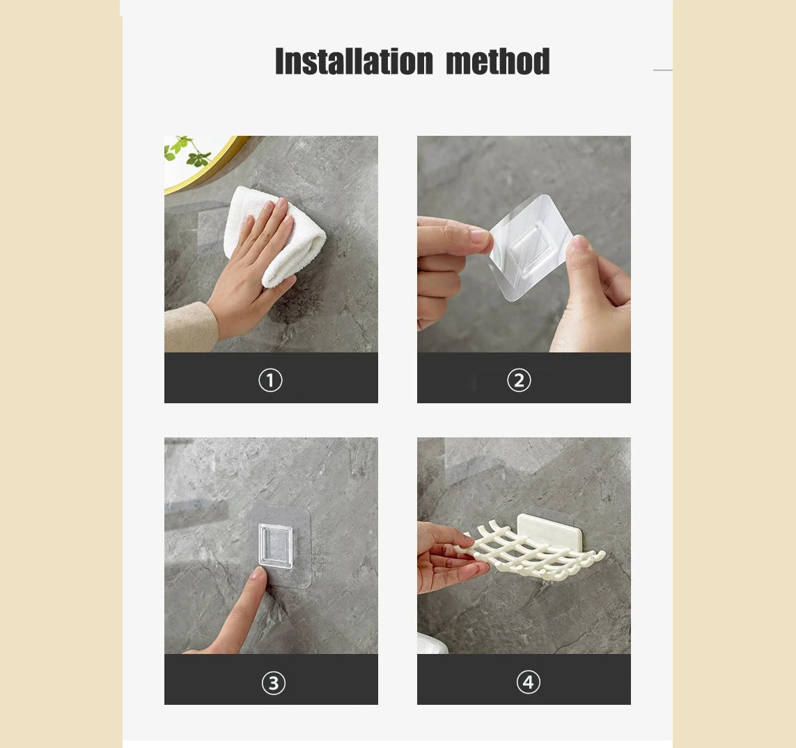 Porte-savon mural haut de gamme sans perçage – Élégance et praticité pour votre salle de bain