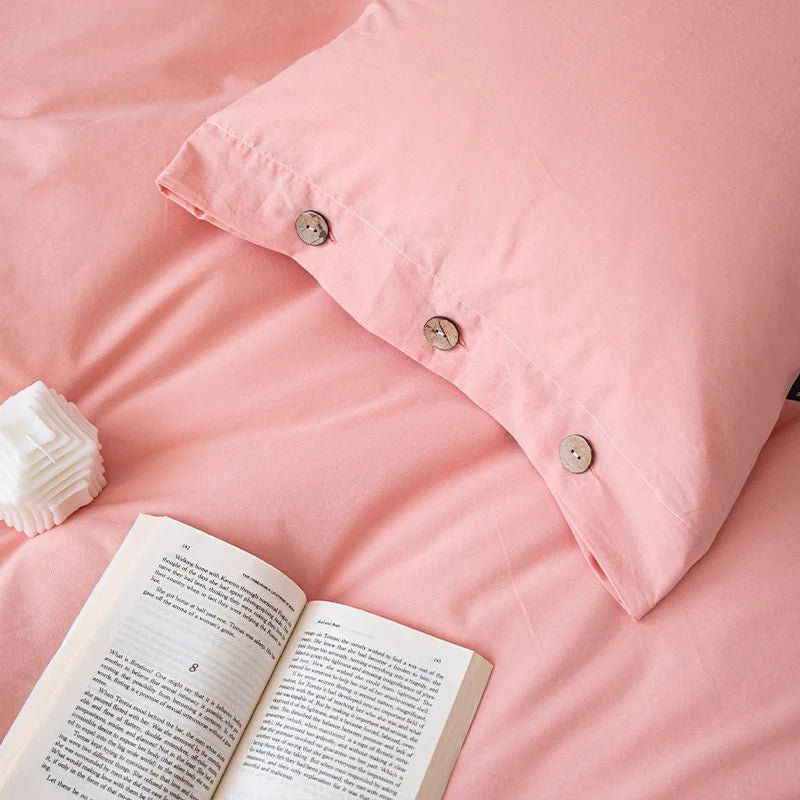 Housse de Couette Uni Twist 100 % Coton – Ensemble 3 Pièces Toutes Saisons