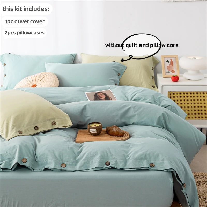 Housse de Couette Uni Twist 100 % Coton – Ensemble 3 Pièces Toutes Saisons