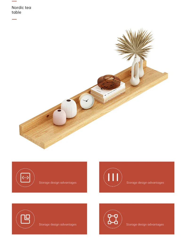 Étagère Murale Flottante en Bois Massif – Design U Élégant