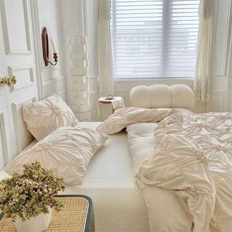 Parure de Lit à fleurs torsadés 3D