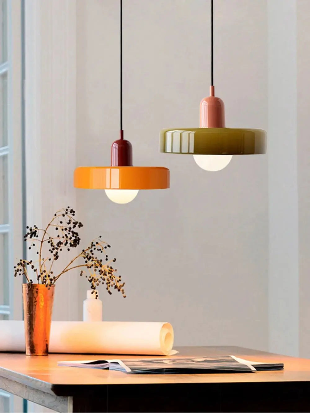 Lampe Suspendue en Verre Bauhaus - Élégance Rétro et Modernité