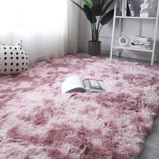 Tapis moelleux rose nuancé
