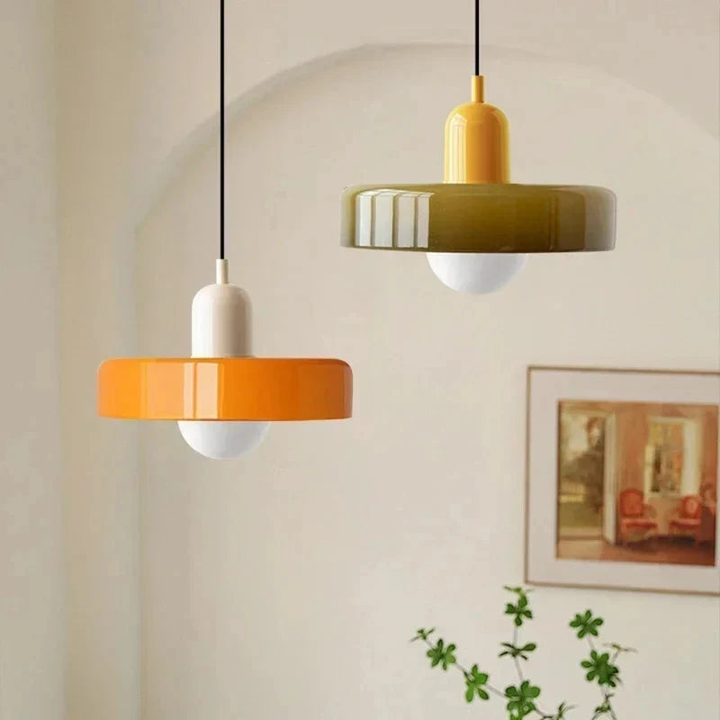 Lampe Suspendue en Verre Bauhaus - Élégance Rétro et Modernité