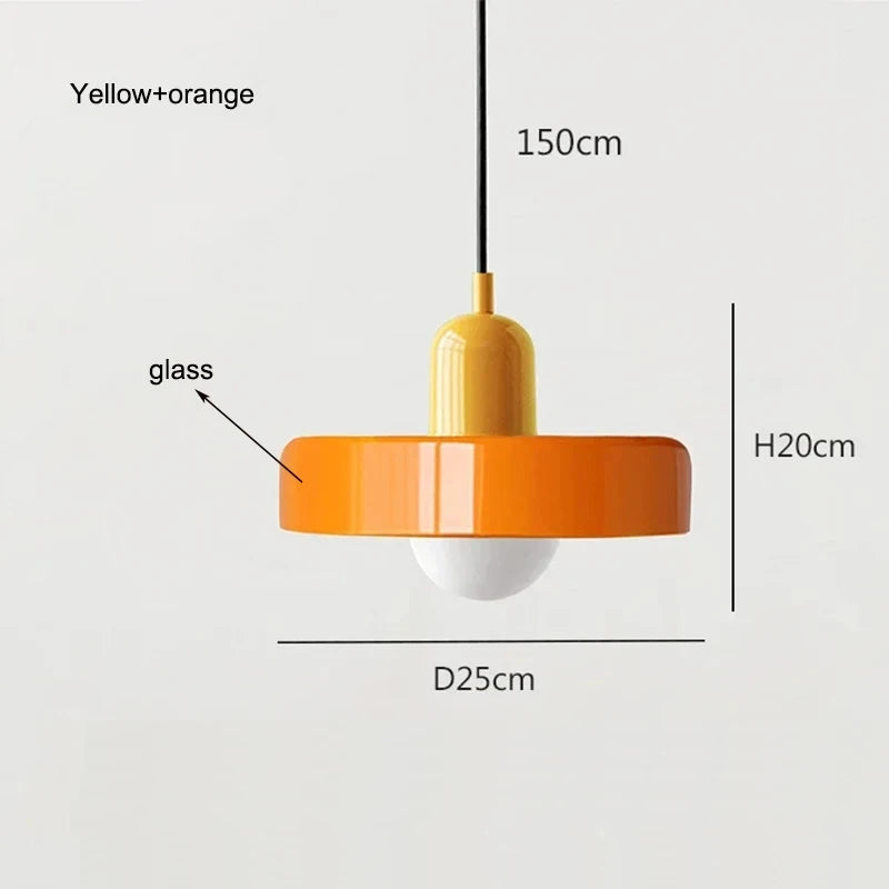 Lampe Suspendue en Verre Bauhaus - Élégance Rétro et Modernité