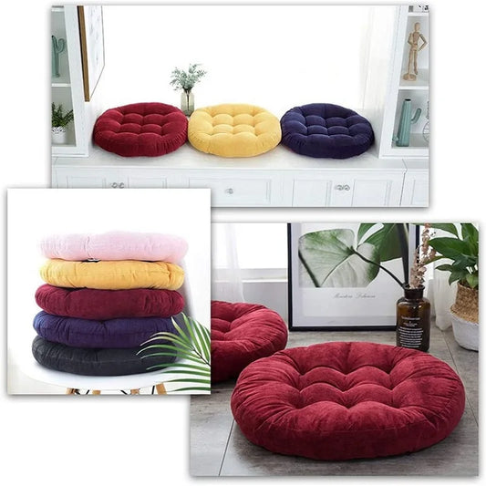 Grand Coussin de Sol Rond – Coussin Épais pour Méditation, Yoga et Assise Confortable