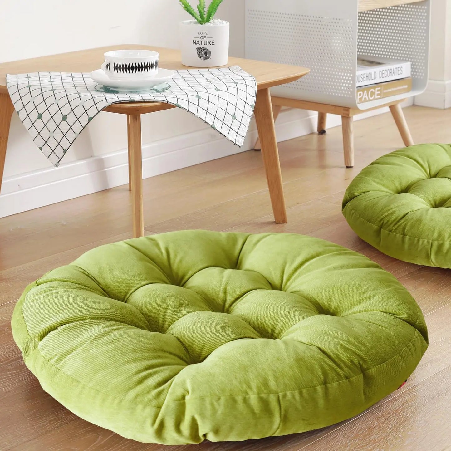 Grand Coussin de Sol Rond – Coussin Épais pour Méditation, Yoga et Assise Confortable