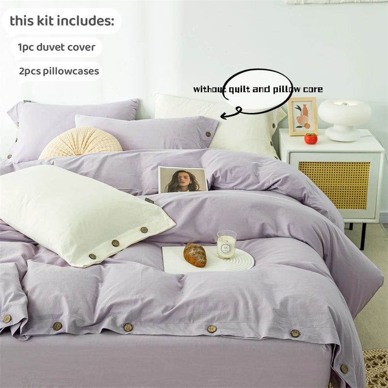 Housse de Couette Uni Twist 100 % Coton – Ensemble 3 Pièces Toutes Saisons