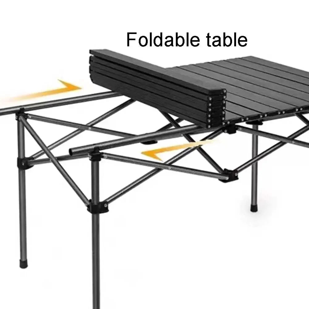 Table de Camping Pliante Longue — Solide, Pliable et Facile à Transporter