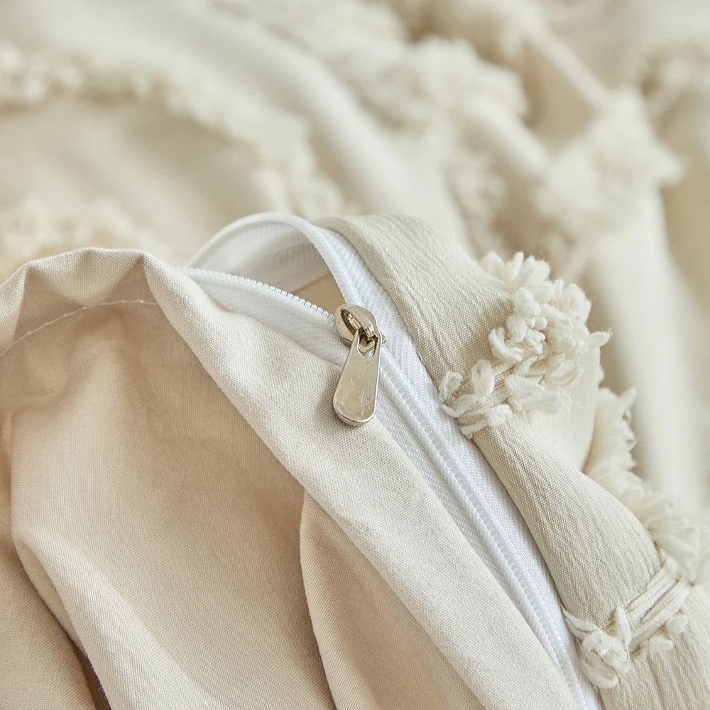 Parure de Housse de Couette Tuftée 3 Pièces