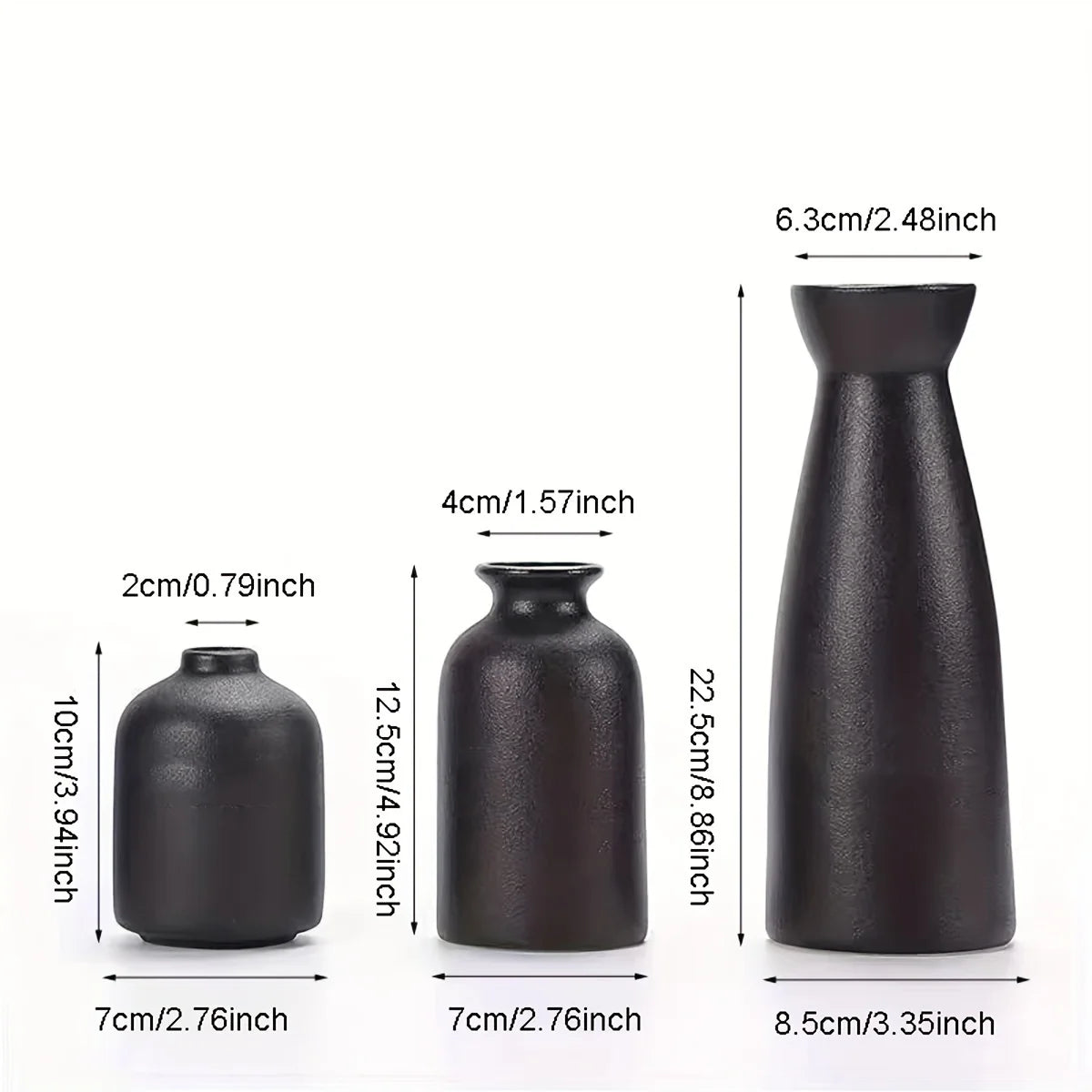 Ensemble de 3 Vases Bohèmes en Céramique