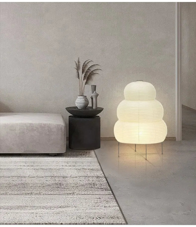 Lampe de Table Akari Style Noguchi – Papier de Riz Blanc