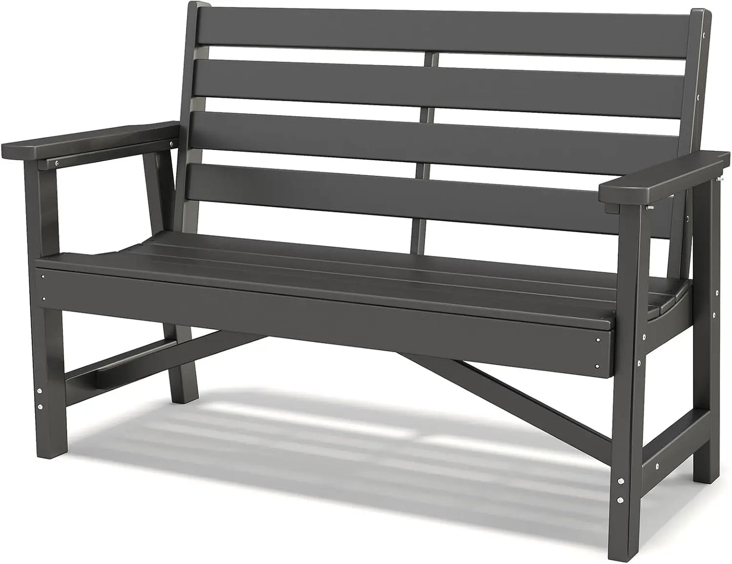 Banc d’extérieur moderne en HDPE – Banc de jardin résistant aux intempéries pour terrasse, parc, balcon ou jardin