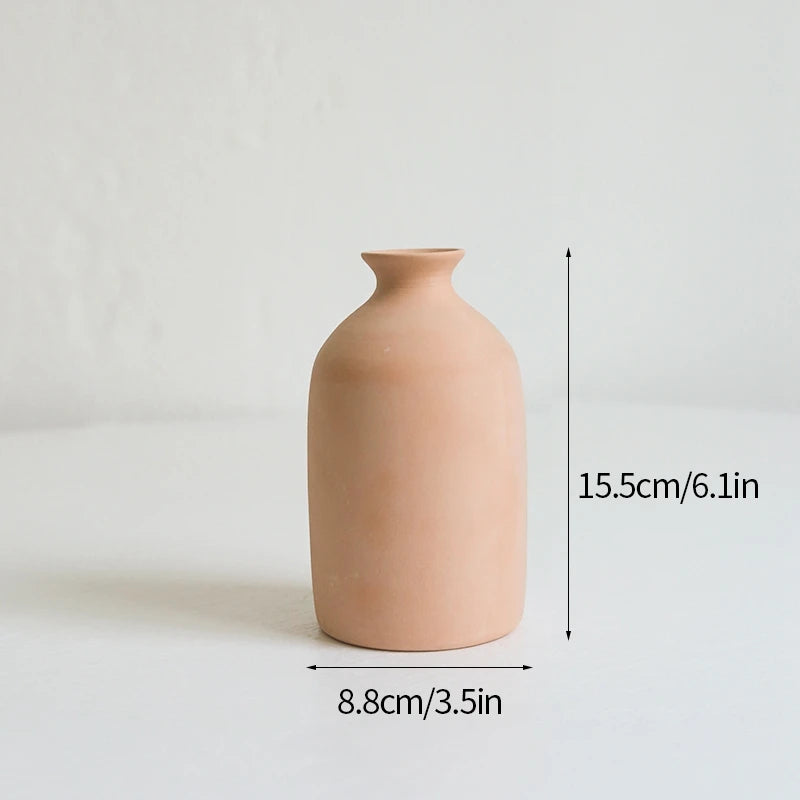 Vase Nordique en Céramique - Simple & Moderne pour Fleurs Sèches ou Naturelles