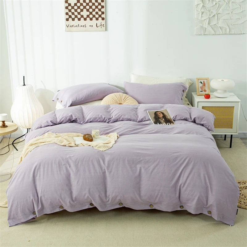 Housse de Couette Uni Twist 100 % Coton – Ensemble 3 Pièces Toutes Saisons