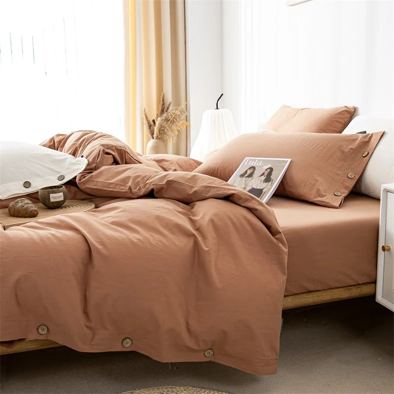 Housse de Couette Uni Twist 100 % Coton – Ensemble 3 Pièces Toutes Saisons