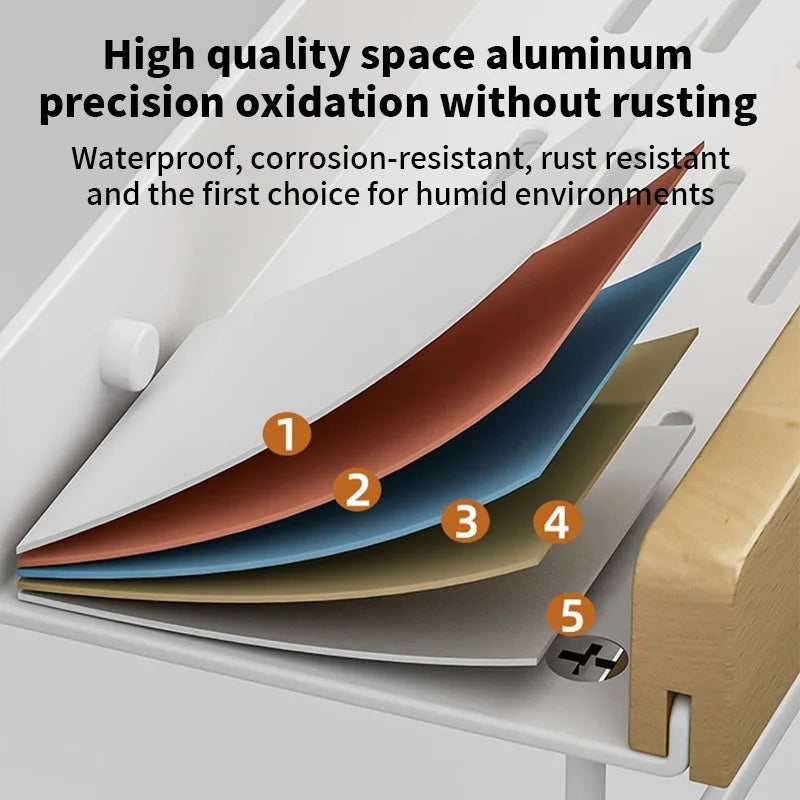 Étagère murale en bois – rangement élégant pour salle de bain, salon ou cuisine