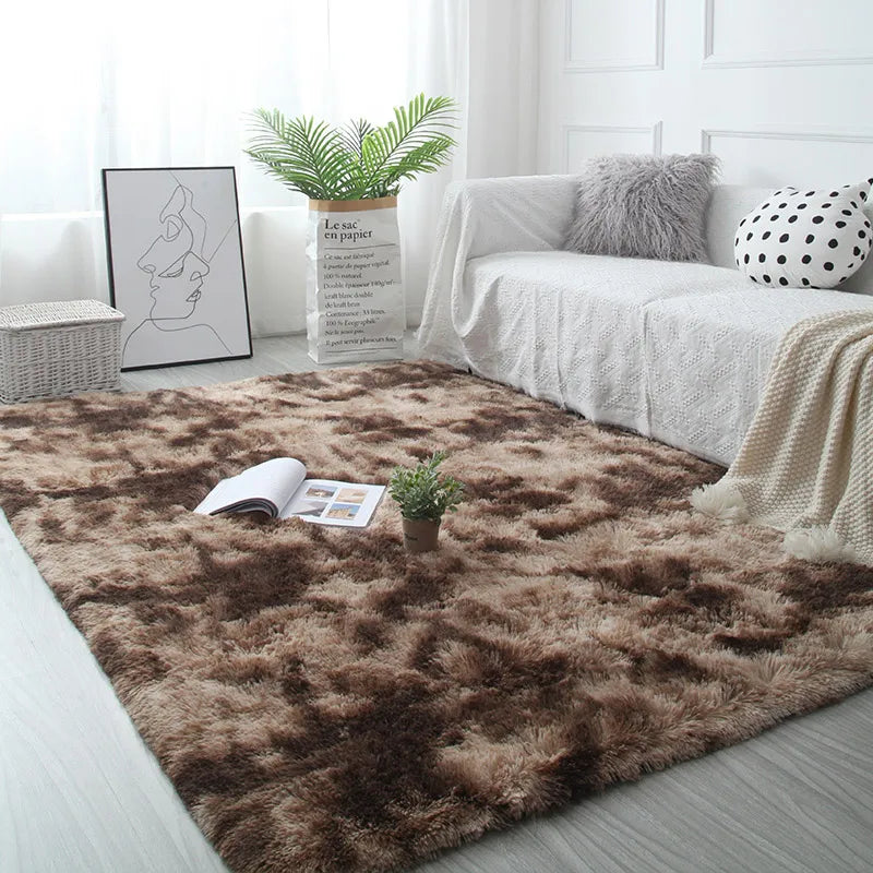 Tapis moelleux brun nuancé