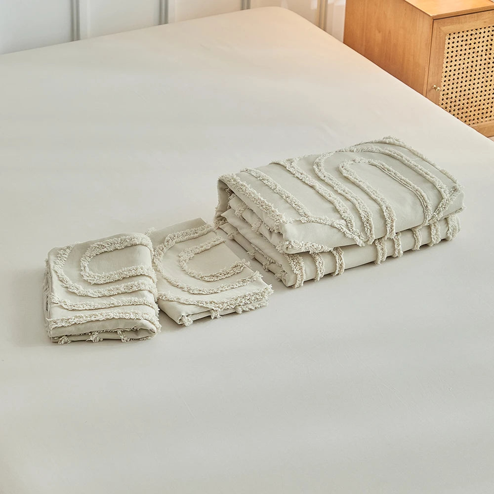 Parure de Housse de Couette Tuftée 3 Pièces