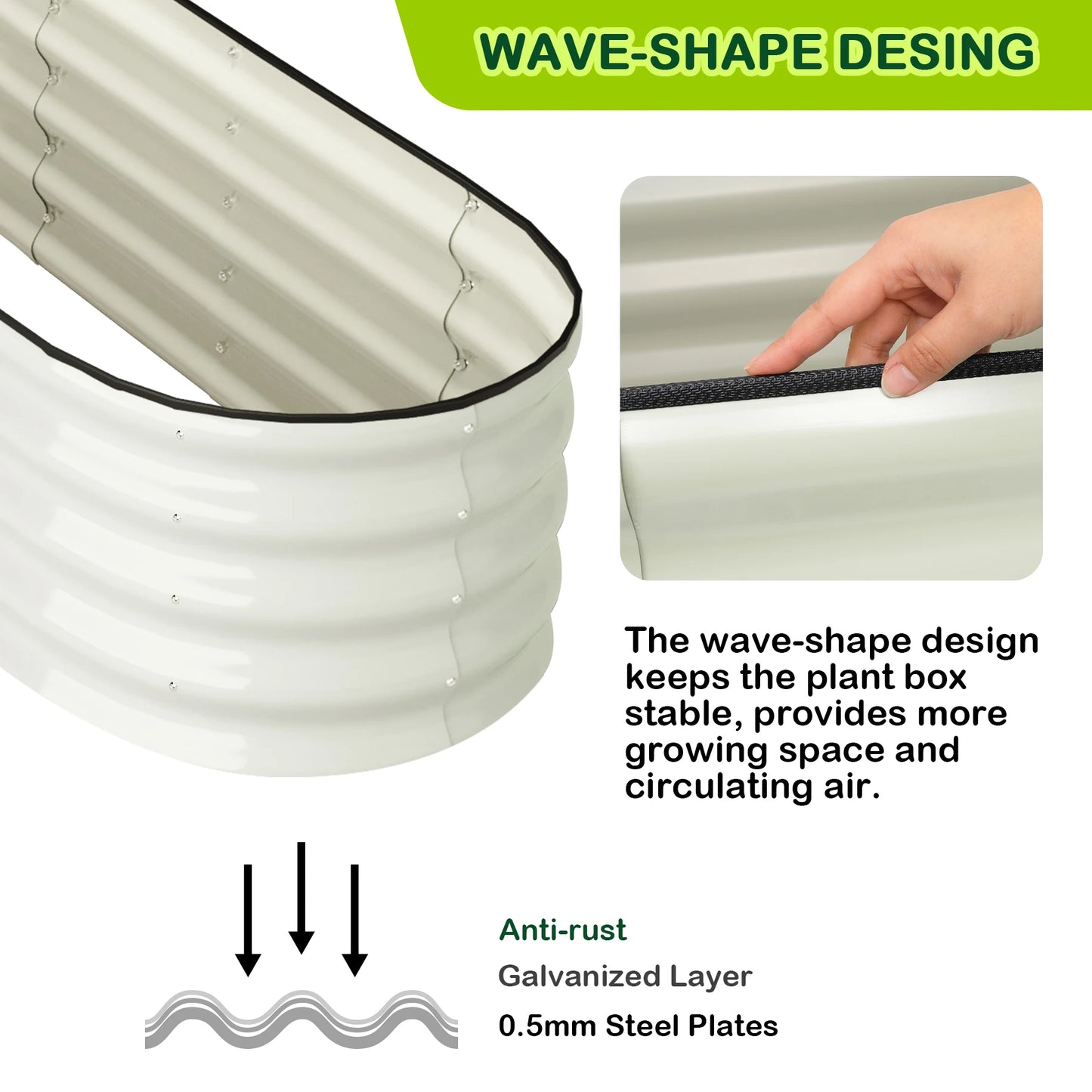 Lot de 2 jardinières ovales surélevées en métal galvanisé – Bacs de culture durables pour jardin extérieur