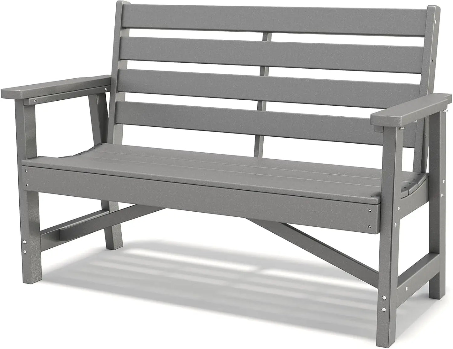 Banc d’extérieur moderne en HDPE – Banc de jardin résistant aux intempéries pour terrasse, parc, balcon ou jardin
