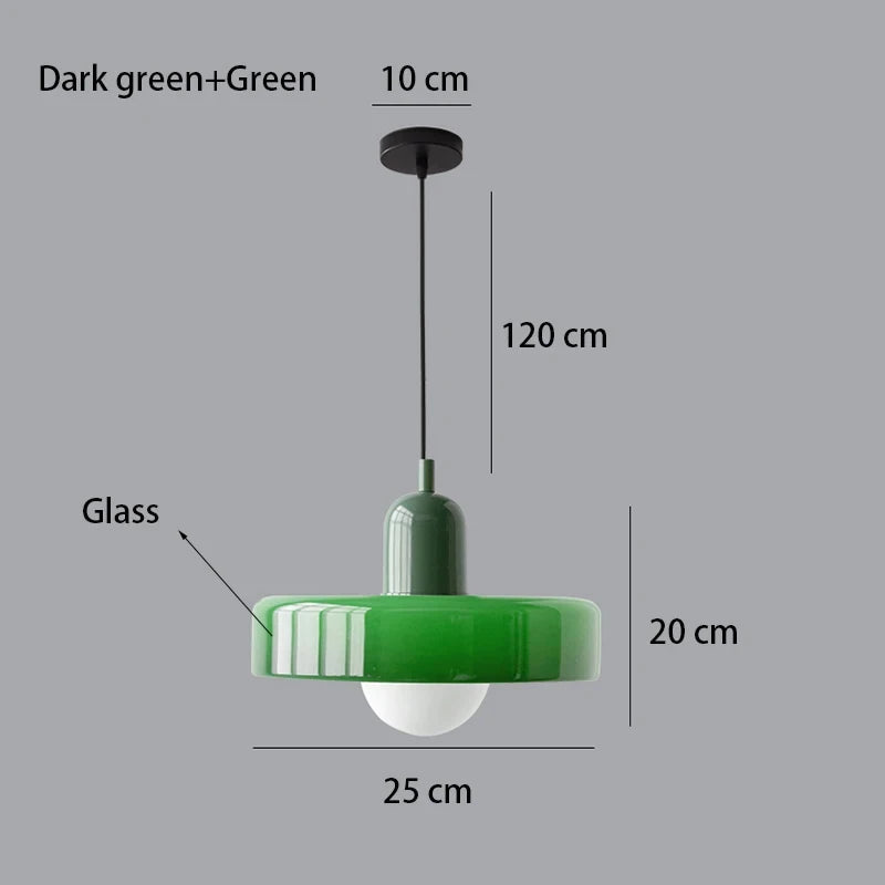 Lampe Suspendue en Verre Bauhaus - Élégance Rétro et Modernité