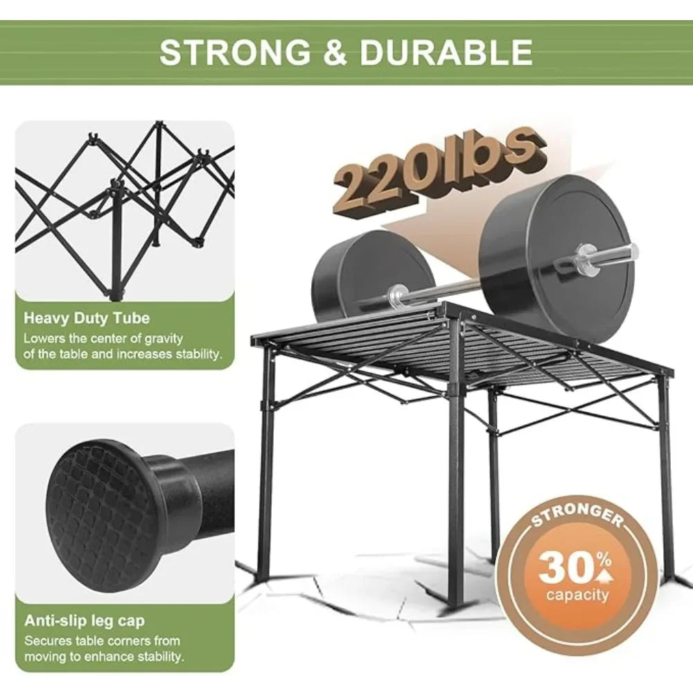 Table de Camping Pliante Longue — Solide, Pliable et Facile à Transporter