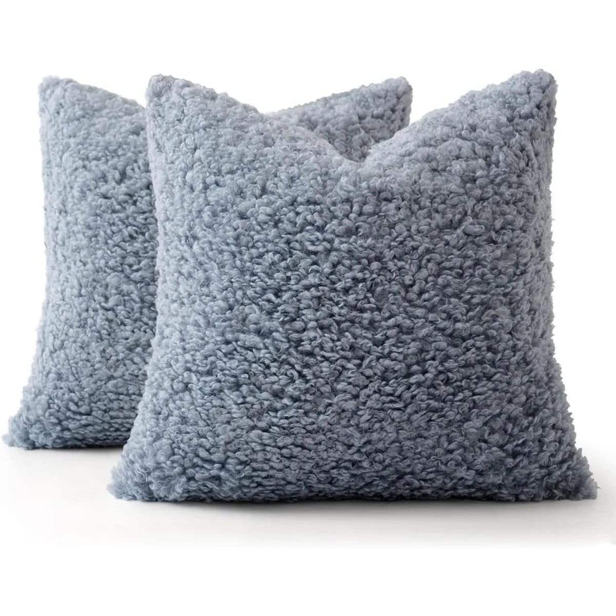 Lot de 2 housses de coussin en peluche Teddy – Velours d’agneau ultra-doux style nordique