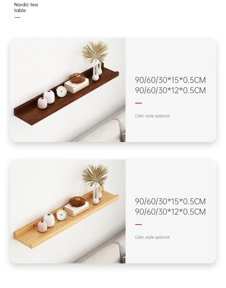 Étagère Murale Flottante en Bois Massif – Design U Élégant