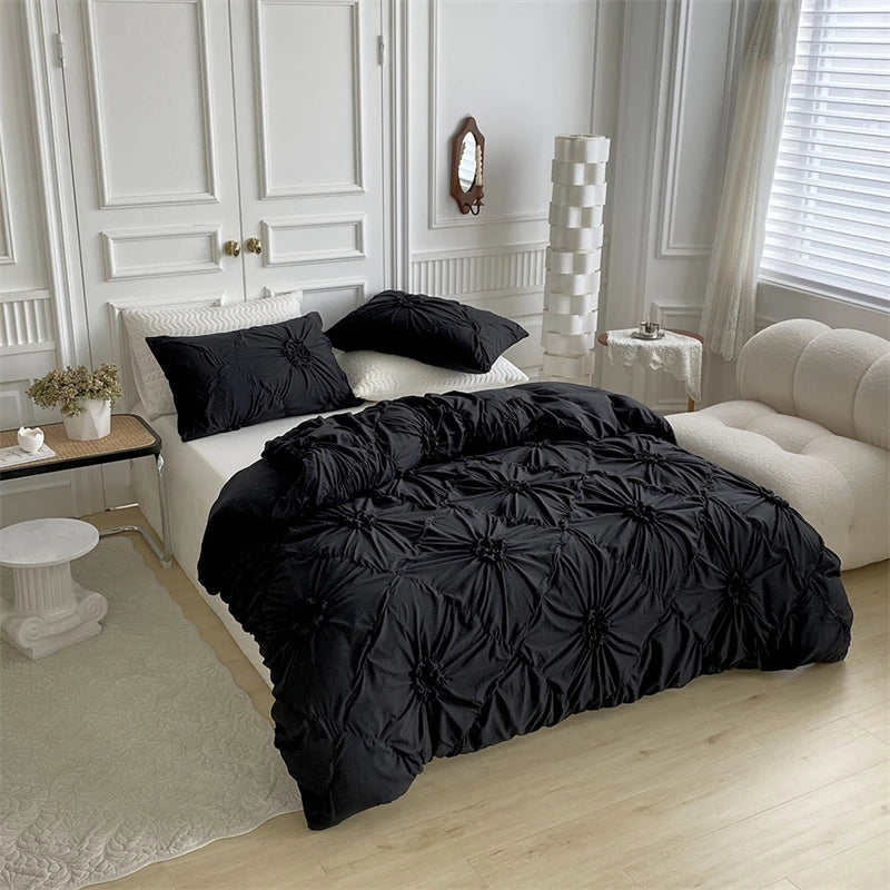 Parure de Lit à fleurs torsadés 3D