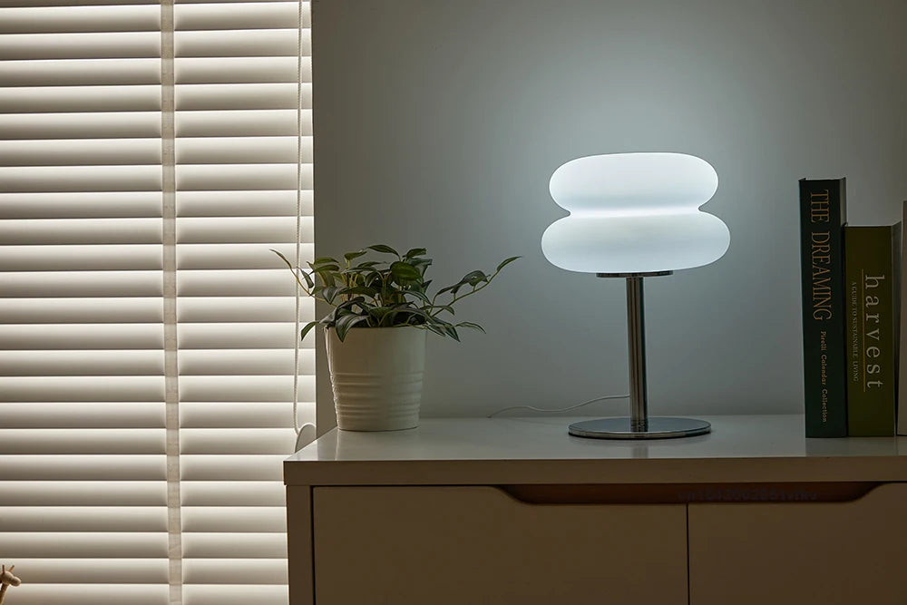 Lampe de Chevet Moderne – Style Crémeux avec Gradation et Éclairage Tricolore