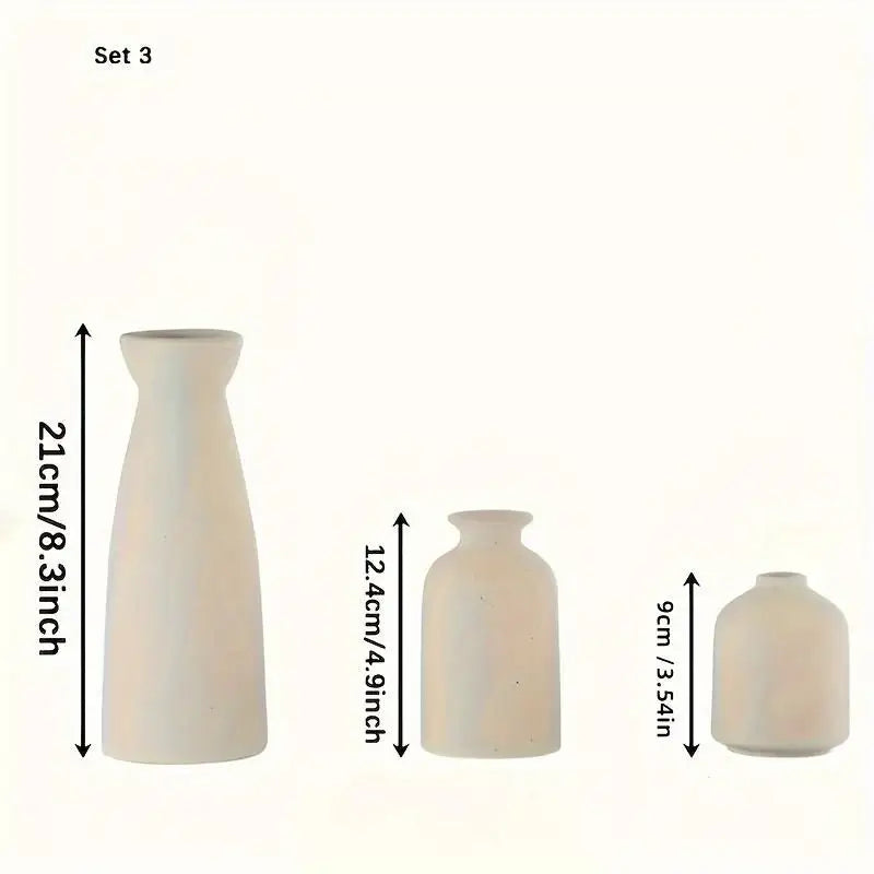 Ensemble de 3 Vases Bohèmes en Céramique